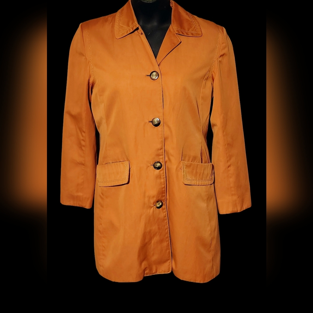 Vintage Misty Harbor Signature Burnt Orange Rain Coat W/ Removable Floral Liner - Picture 4 of 15